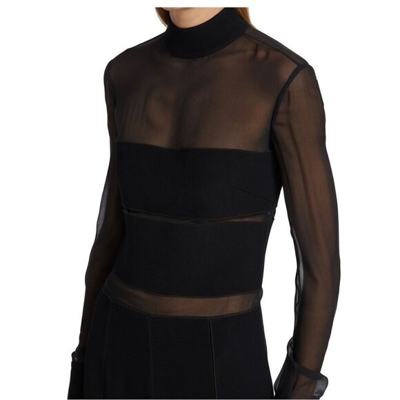 Proenza Schouler Textured Viscose Chiffon Dress size 8 - Picture 3 of 14